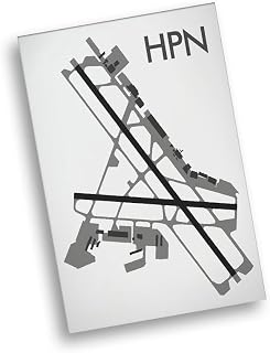 Modern Poster of Westchester County Airport Hpn | 11x17 12x18 16x24 24x36 Unframed Wall Art | Minimal Traveler Print for Gift | Minimalist Home Office Decor