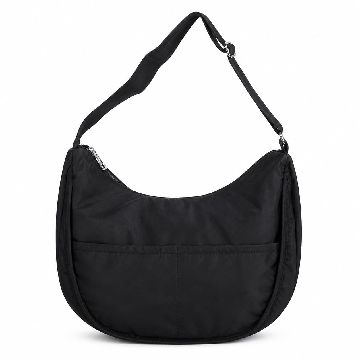 Women's Hobo Shoulder Bag | Lightweight Nylon Sling Bag with Multiple Pockets | Casual Crossbody Handbag for Office, College, Travel & Daily Use | Black-picture-30