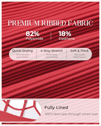 Image of Century Star Girls Ribbed 2-Piece Bikini Swimsuit - Fully Lined Modest Bathing Suit for Teens & Tweens
