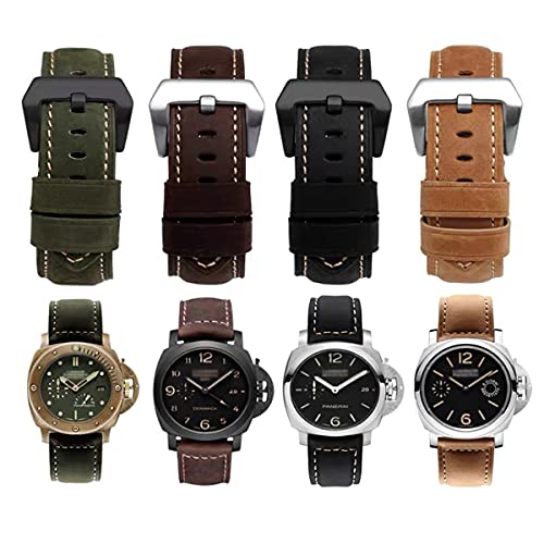 Niziruoup 26Mm Watch Band Top Grain Leather Strap Compatible With Panerai Watch Band, Vintage Genuine Leather Replacement Watch Band For Men #TOP7
