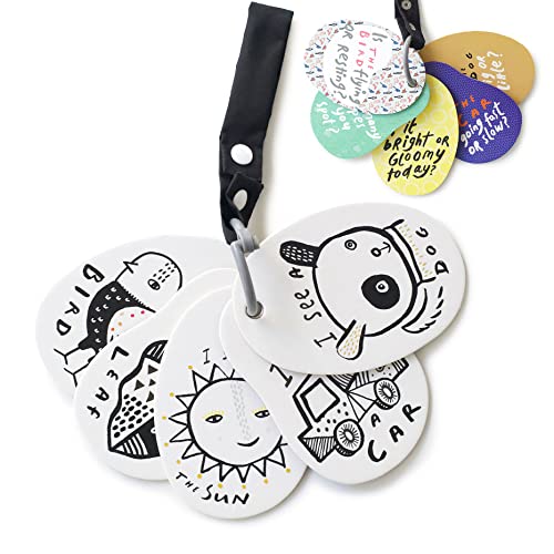 Image of Wee Gallery Stroller Cards - I See On a Walk - Identification Travel Activity for Babies and Toddlers, with Snap on Strap for Walks, Car Seat, Bag, Stroller