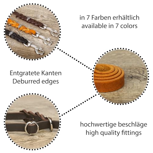 CopcoPet Retrieverleine mit Zugstopp für kleine Hunde – 1,20m x 10mm Moxonleine in Apfelgrün – Fettlederleine & Agilityleine aus Leder – stufenlos verstellbar, Handarbeit, verchromt, wetterfest