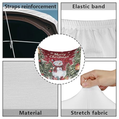Image of Renewold Merry Christmas Snowman Bird Car Hood Cover Hood Covers for Cars Xmas Winter Decorative Wrap Blanket Women Men Automotive Exterior Accessories for Most Sedan Small SUV Truck