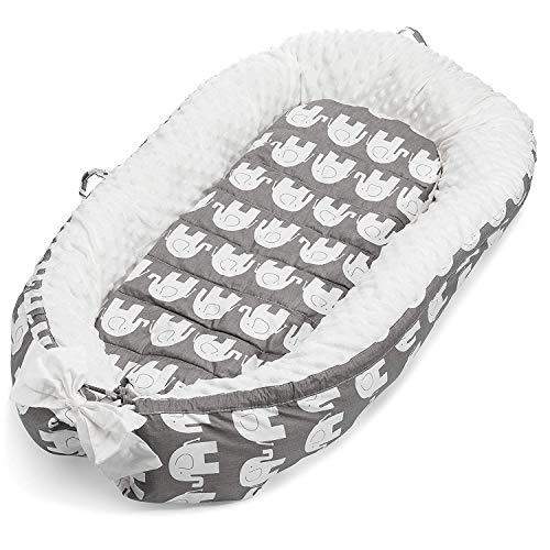 HelloLove Baby Lounger Newborn Infant Baby Bed Deluxe Large Portable Pillow Organic Machine