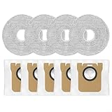 NbgrvB Wischtuch und Staubbeutel Set für Xiaomi 5 OV31GL OV42CN - 4 waschbare Pads, 5 High Seal Ersatzbeutel