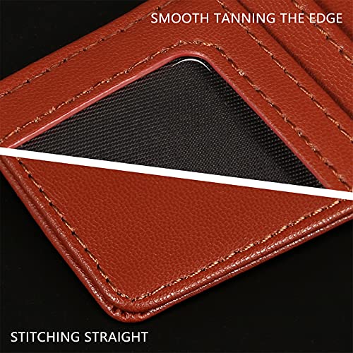 Image of GH GOLD HORSE Slim RFID Blocking Card Holder Minimalist Leather Front Pocket Wallet for Women | Slim