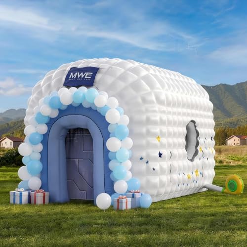 Inflatable Nightclub Party Tent 26.6X16.4X13.5Ft Blower-Inflated, Waterproof Interior Exterior Includes Pull-Rope Stakes Wind and Rain Resistant Inflatable House for Events and Parties