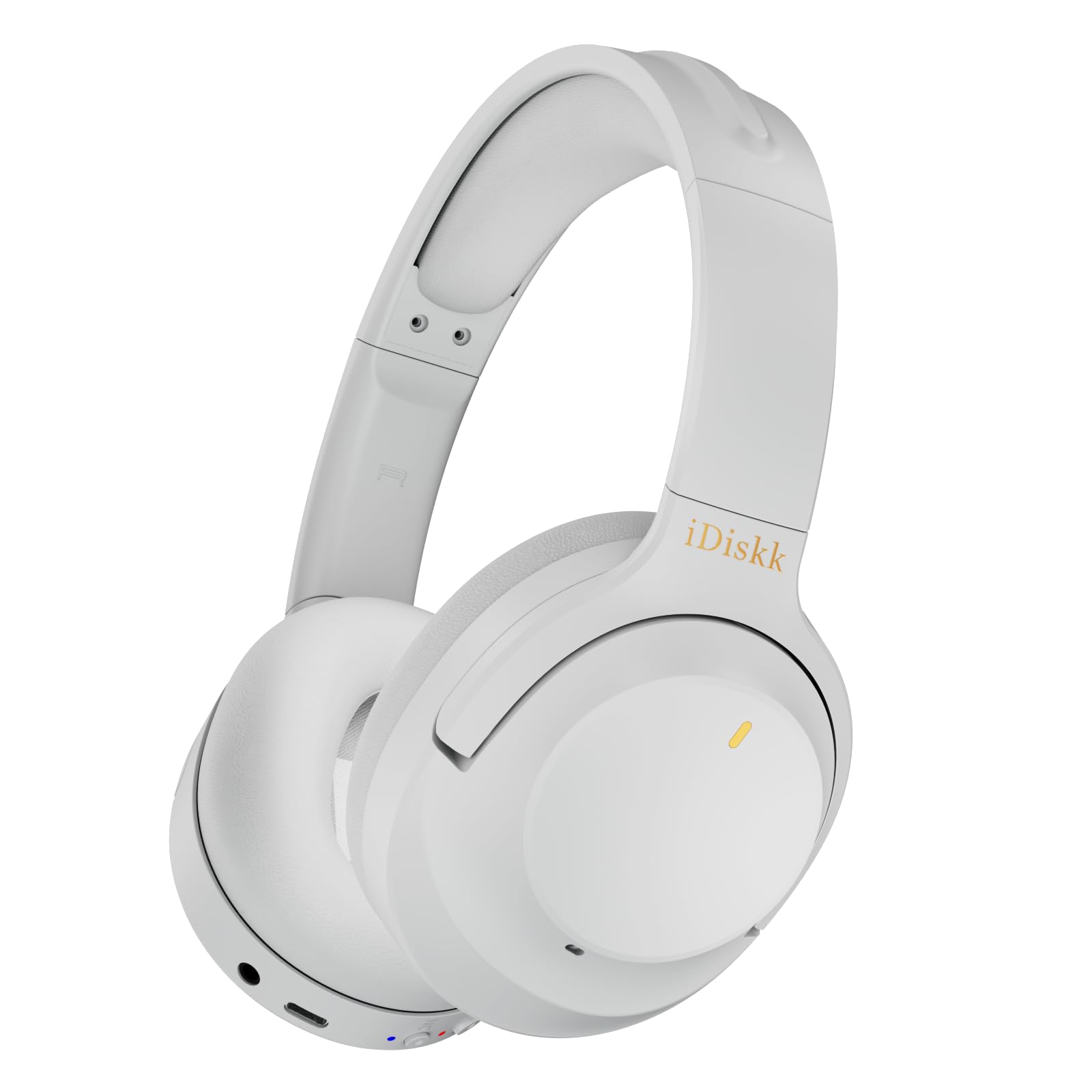 iDiskk ANC Hybrydowe słuchawki z aktywną redukcją szumów, bezprzewodowe słuchawki nauszne Bluetooth, Bluetooth 5.3, bezprzewodowe słuchawki Bluetooth z mikrofonem i głębokim basem, Hi-Fi Audio (szare)