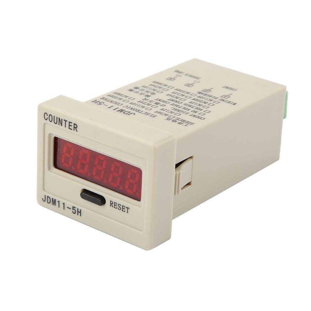 5 Digit Counter LED Display Panel, Electronic Accumulating Counter AC220V / DC36V / DC 24V / DC 12V for All Kinds of Signal Input Count (DC12V)
