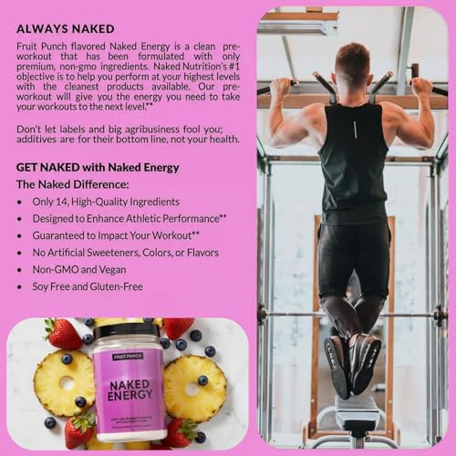 Image of NAKED Fruit Punch Energy - Clean Pre Workout Supplement for Men and Women, NSF Certified, Vegan Friendly, No Added Sweeteners, Colors Or Flavors - 30 Servings
