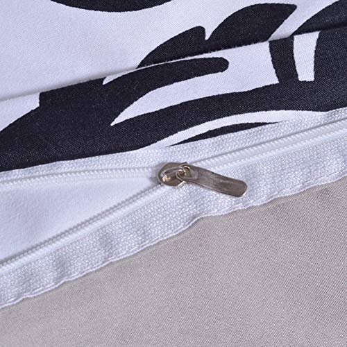 Feelyou Jacquard Damask Duvet Cover Set Queen Size European Floral Print Bedding Set Luxury Gorgeous Comforter Cover Set Microfiber Polyester With 2 Pillow Shams, Black White Zipper 3 Pcs #TOP5