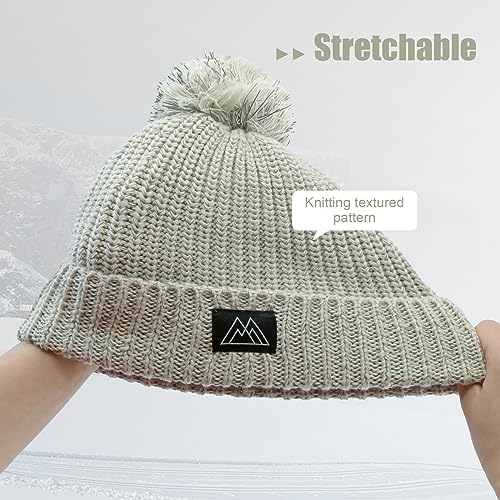 Baby Beanie Reflective Toddler Winter Hat Knitted Infant Beanies for Girls Boys Novelty Pom Pom Hats4