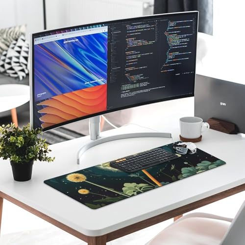 Tapis de souris de jeu antidérapant grand format pissenlit