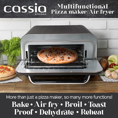 Cassiacountertopelectricairfryerpizzaoven12capacity20l1800wheatsupto750f16presetsincludespizzastonepeelfrybasketblack Urban Country Home Decor Cassia countertop electric air fryer pizza oven 12 capacity 20l 1800w heats up to 750f 16 presets includes pizza stone peel fry basket black urban country home decor