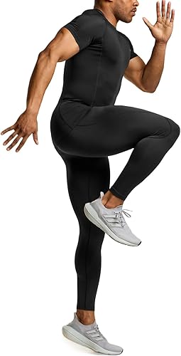 Miniatura 6 de TSLA - Paquetes de 1 o 3 camisetas de compresión para hombre, FPU 50+, de secado rápido, de manga corta, camiseta de entrenamiento atlético,