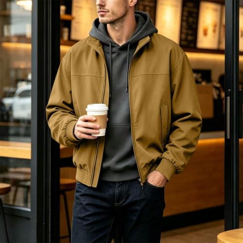 Light Jackets for Men Long Sleeve Zip Up Mens Casual Jacket for Fall - image 2