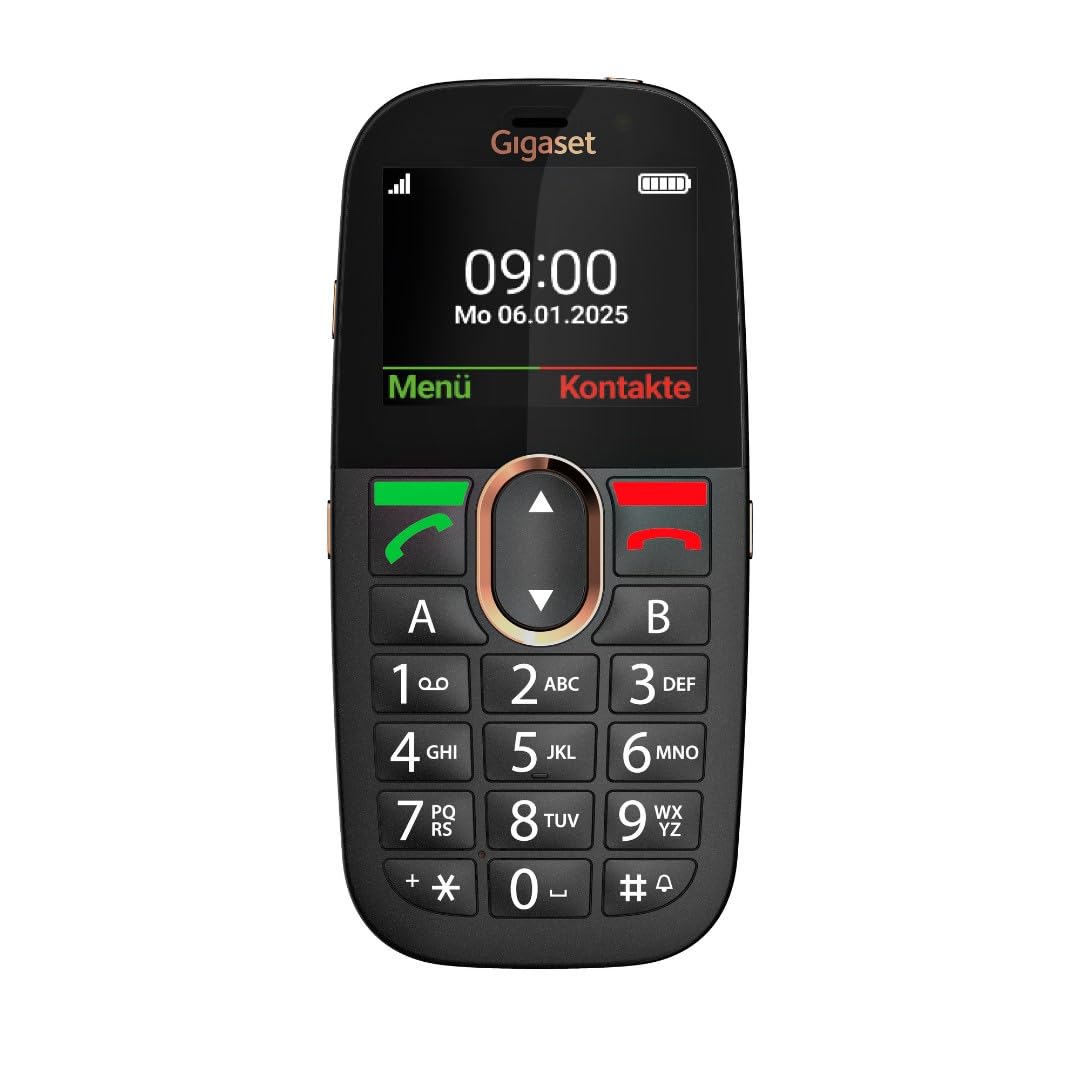 Gigaset GL695 telefon komórkowy dla seniora, 4G VoLTE, czarny