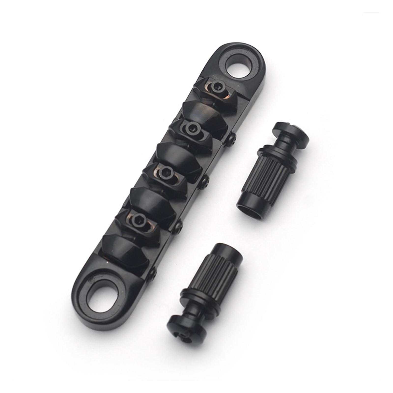 Puente De Bloqueo Para Guitarra/bajo Con 4 Perillas De Altura Ajustable Y Acción De Cuerda De 18 Mm | Puente de guitarra(Bk)