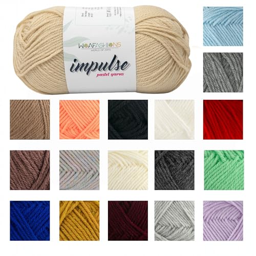 Image of Impulse Hand Knitting & Crochet Yarn, Premium Acrylic, 4 : Medium (Beige) (4x100gms / 14.1oz)