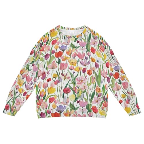 JUNZAN flower Beauty Summer Flowers Big Girls Sweatshirt Hoodie Fleece Tops Clothing Shirts Sports 4T