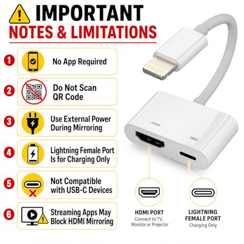 Image of Lightning To Hdmi Adapter For Tv Compatible With Iphone 12 13 Pro Max Splitter Digital Av Female Port Converter And Charging Connector Cord Monitor Sync Screen Ipad Mini Apple Mfi Certified