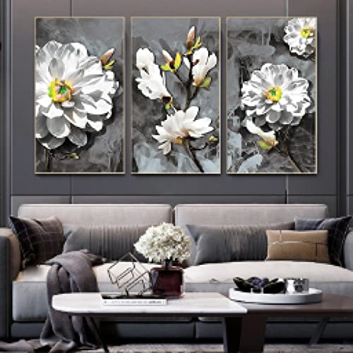 Peinture sur toile vintage fleur pour habiller grand mur vide