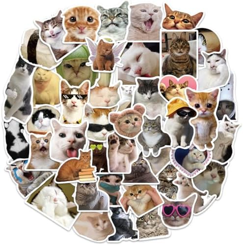 100 Pcs Cat Meme Stickers Pack - Waterproof Vinyl Decals For Laptops, Water Bottles & More