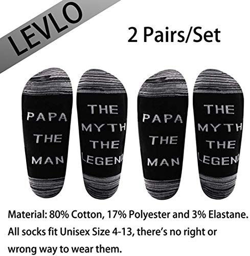 LEVLO Papa Gift Gift for Dad Grandpa Papa The Man The Myth The Legend Cotton Socks Father's Day Gift Mens Birthday Gift2