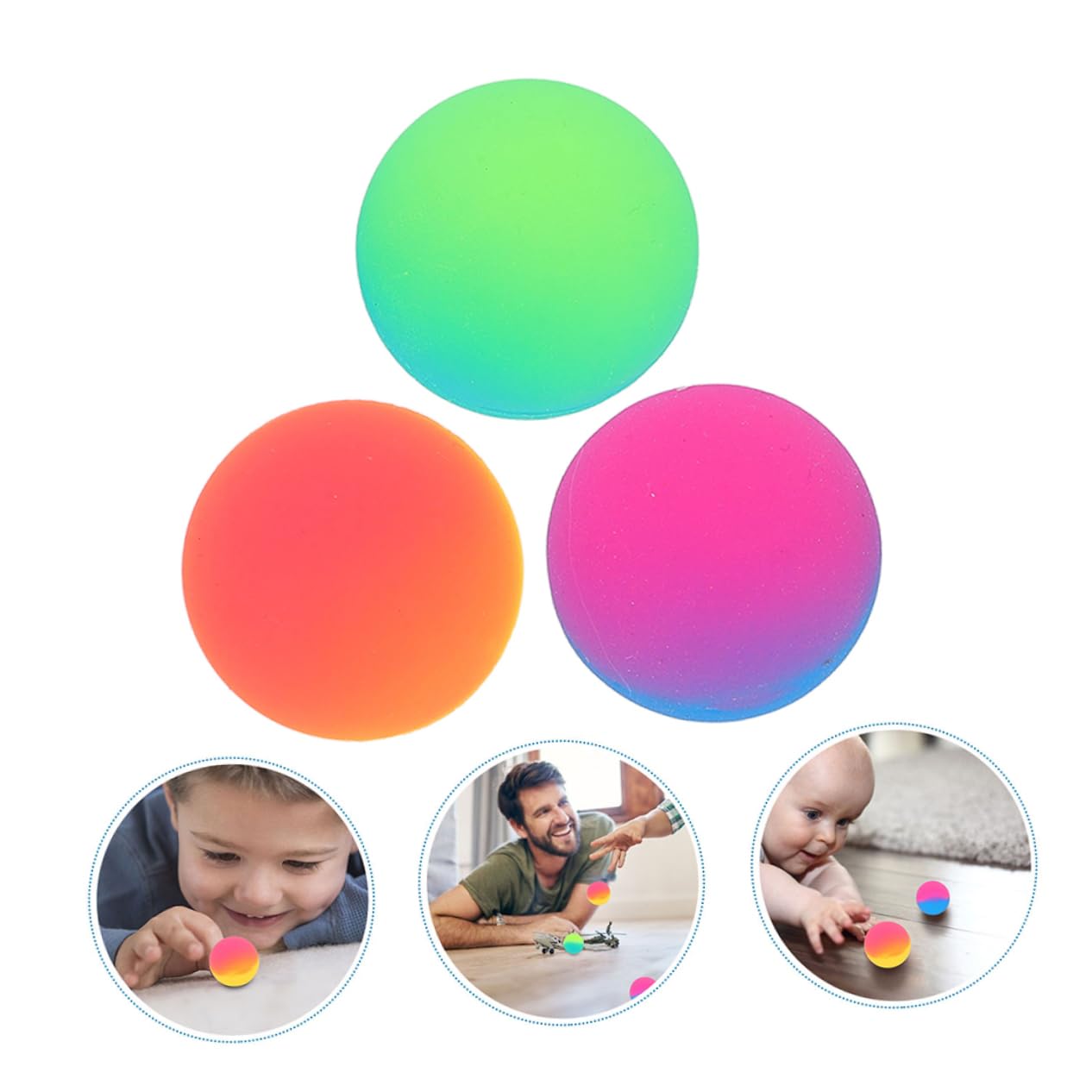 Toyvian 18 Palline di Gomma Rimbalzanti per da 45 Mm Palline Rimbalzanti Multicolori Bomboniere per Feste di Natale Parchi Giochi All'Aperto Premi Scolastici Premi in Classe