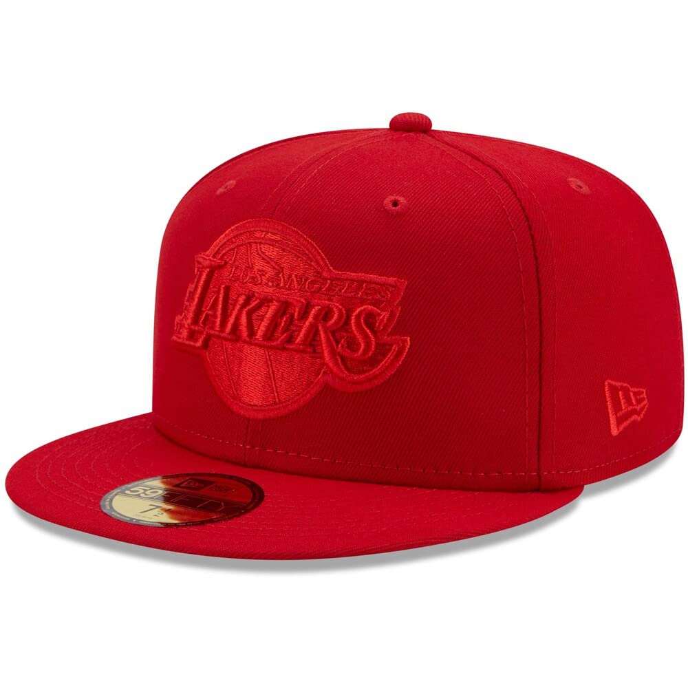 New Era LA Los Angeles Lakers 59FIFTY Scarlet Fitted Cap, Red Hat