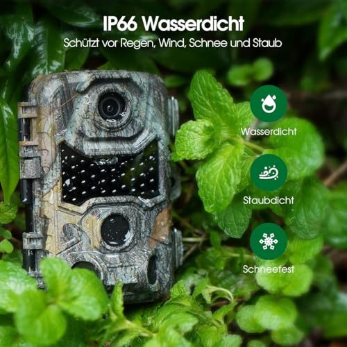 Crenova Wildkamera Handyübertragung APP 4K 32MP mit 32GB microSD 940nm IR LEDs WLAN Bluetooth...