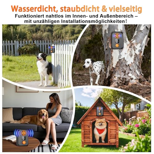 kacylzom Antibell für Hunde - Ultraschall Antibell Gerät für Hunde mit 5 Frequenzstufen 3 Reichweiten 50 Fuß Reichweite Automatischer Anti Bellen Funktion Ultraschall Hundebell Stopper für Innen Außen
