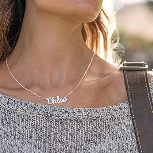Dreamdecor Name Necklace Personalized, Sterling Silver Custom Nameplate Necklace Charm Jewelry Gift For Women #TOP2