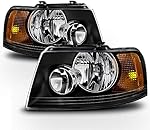 ACANII - For Blk 2003-2006 Ford Expedition Headlights Headlamps Aftermarket 03-06 Driver + Passenger Side