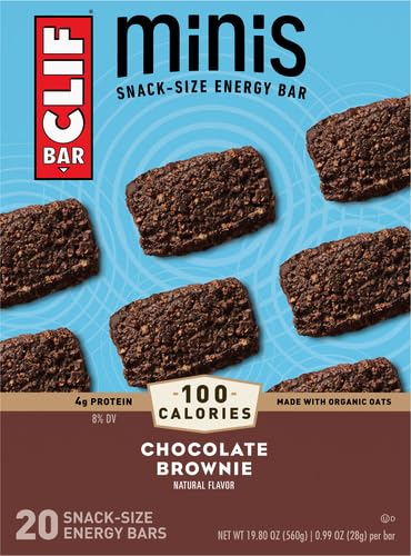Image of CLIF BAR Minis - Chocolate Brownie Flavor - Made with Organic Oats - 4g Protein - Non-GMO - Plant Based - Snack-Size Energy Bars - 0.99 oz. 20 Count (Pack of 4)