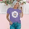 SUWATOIN Daisy T Shirts for Women Flower Graphic Shirt Faith Inspirational Tshirt Basic Tees Tops Purple #3