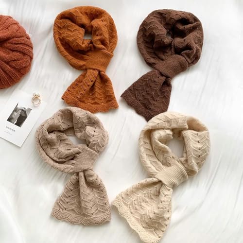 Fashion Knitted Scarves for Women Small Scarf Casual Crossover Scarf Warm Small Neck Warmer Winter Fall Wraps 20254