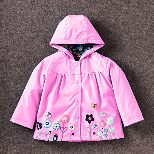 Toddler Boys Windbreaker Casual Kids Lightweight Zip Hooded Jacket Baby Cute Coat Outerwear (Pink, 3-4 Years)2