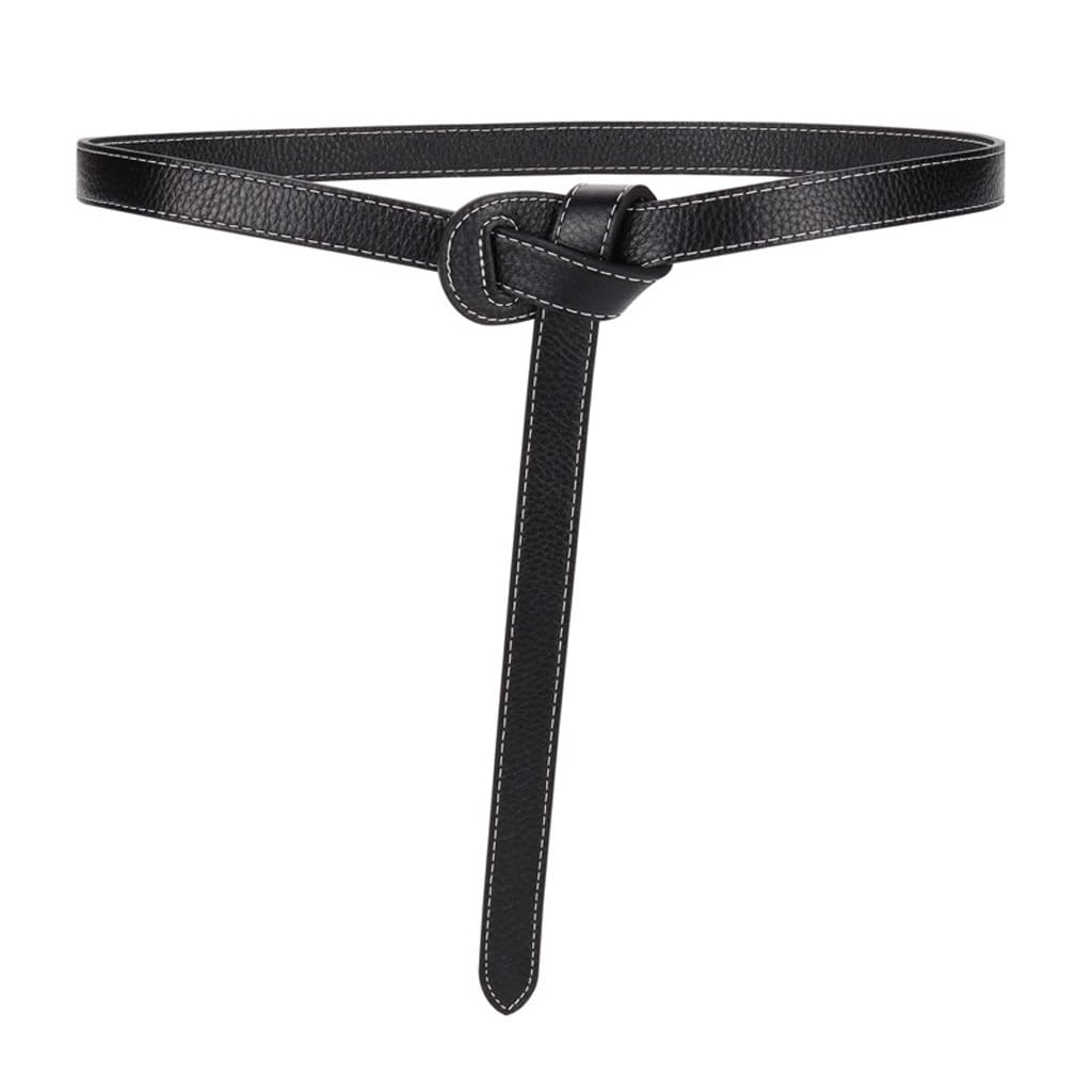 Belt for Womens Decoration Versatile Suit Soft Knotted Cowhide Belt with Dress