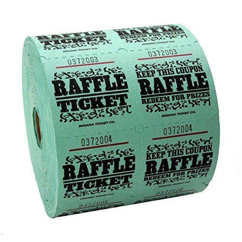 Green Raffle Tickets : Roll Of 1000 #TOP11