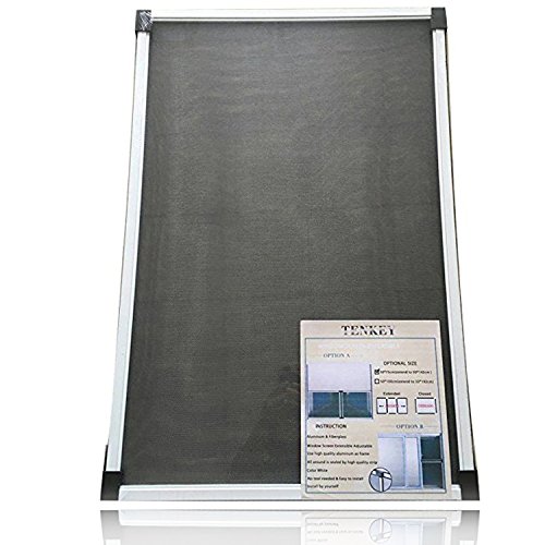TENKEY Adjustable White Mosquito Window Screen 19.86