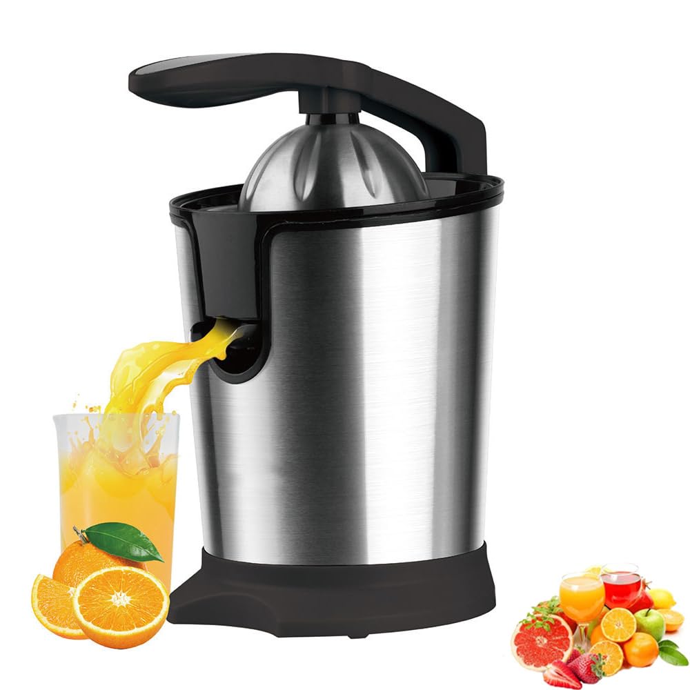 Exprimidor eléctrico de cítricos, 1300 W, máquina exprimidora de naranja comercial con extracción de baja velocidad, exprimido eficiente y piezas fáciles de limpiar para uso doméstico y restaurante