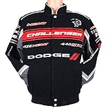 2017 Dodge Challenger Collage Mens Black Twill Jacket by JH Design (L)