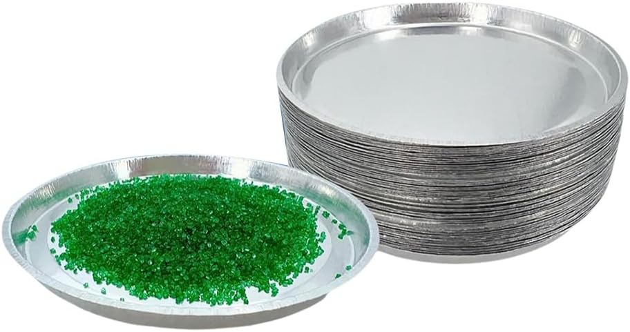 Aluminum Sample Pans for Moisture Analyzer (50 Pack) 90mm Round Lab Trays, Disposable Weighing Dishes, Foil Pan