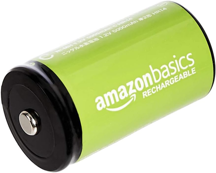  Basics 4-Pack Rechargeable C Cell NiMH Batteries, 5000 mAh, Recharge up to 1000x Times, Pre-Charged : Health & Household