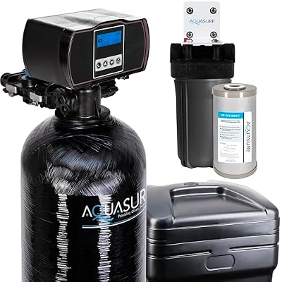 Aquasure Harmony Series 30,000 Grains Whole House Water Softener with Automatic Digital Metered Control Head | Fine Mesh Resin for Iron Removal, Reduces Hardness & Improves Water | for 1-2 bathrooms