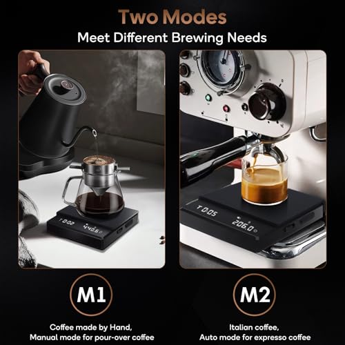 LYtech Coffee Scale Espresso Scale 0.1g High Precision Coffee Scale with Timer 2kg Digital Scale for Pour-Over, Espresso, French Press, Kitchen Use, Rechargeable Mini Scale Digital Kitchen Scale - Image 2