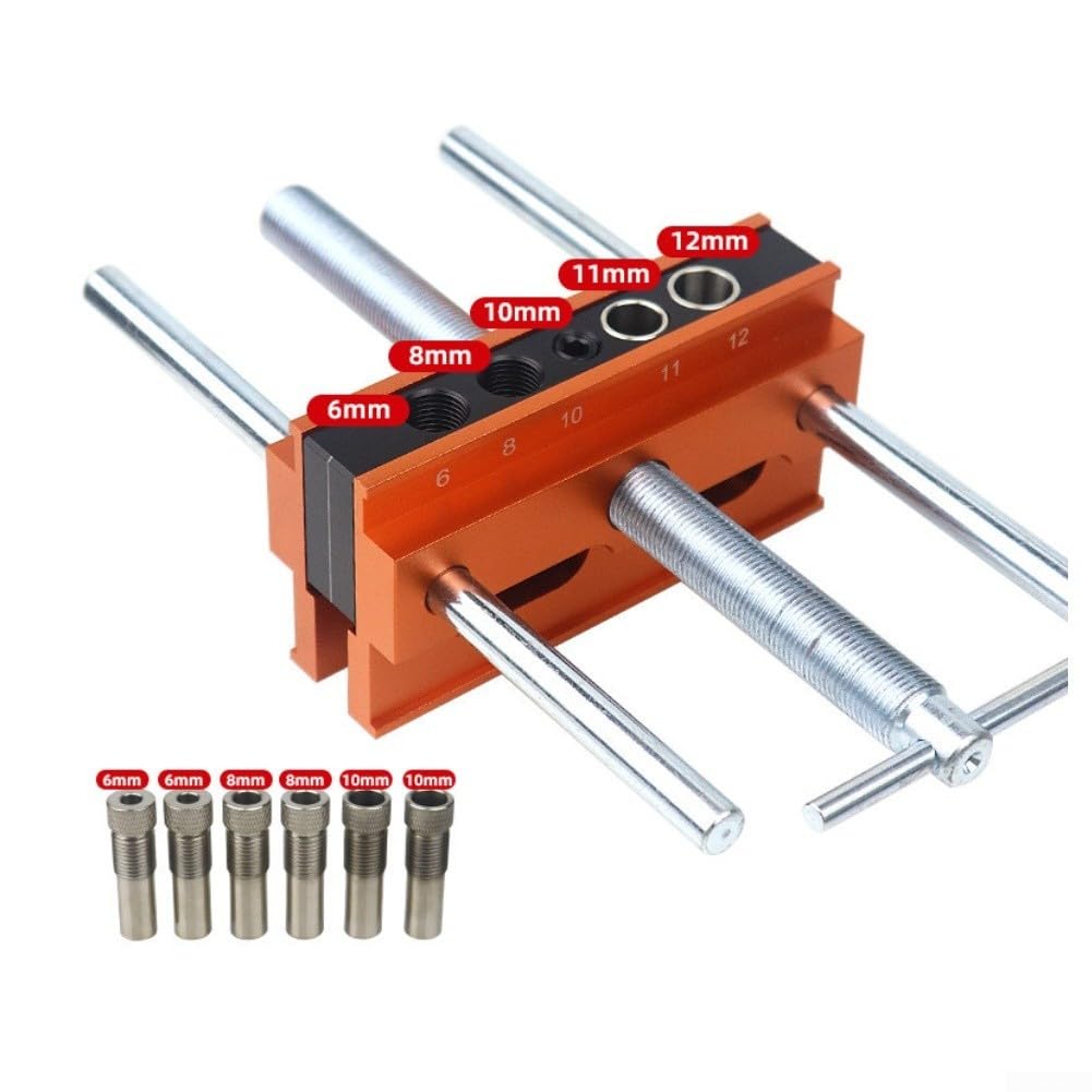 Guía de taladro forrada de acero inoxidable, para precisión vertical, en madera con broca de 6 mm, 8 mm, 10 mm, 11 mm, 12 mm (B)