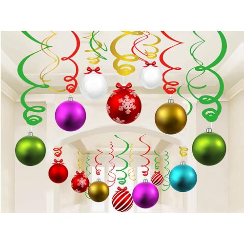 Boules de Noël tourbillon de plafond lot de 30 suspensions pour fête