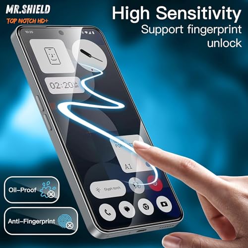 Image of Mr.Shield Top-Notch HD+ Tempered Glass Screen Protector Guard for Nothing Phone 4A Pro, Case Friendly, 9H Hardness, Military Grade Protection, Easy Installation kit [1 Pack]